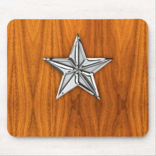 Mousepad O cromo de prata gosta da estrela náutica no