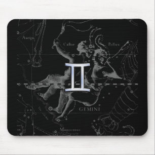 Mousepad O cromo gosta do símbolo do zodíaco dos Gêmeos 