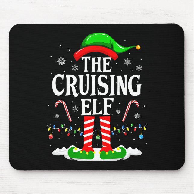 Mousepad O Cruzeiro Elf Xmas Engraçado Em Combinação Com O  (Frente)