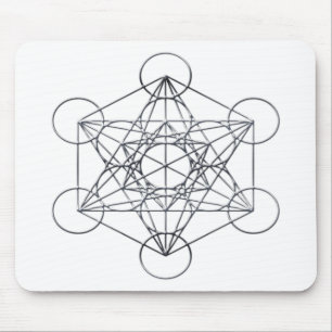 Mousepad O cubo de Metatron de prata do metal