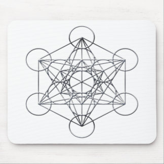 Mousepad O cubo de Metatron de prata do metal