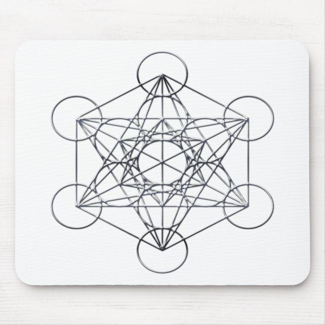 Mousepad O cubo de Metatron de prata do metal (Frente)