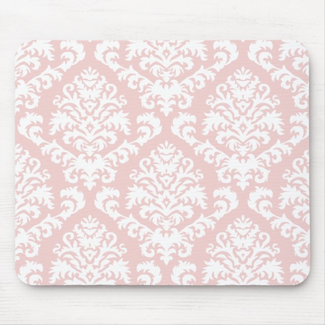 Mousepad O DAMASCO de BILTMORE no BRANCO e CORA ROSA (Frente)