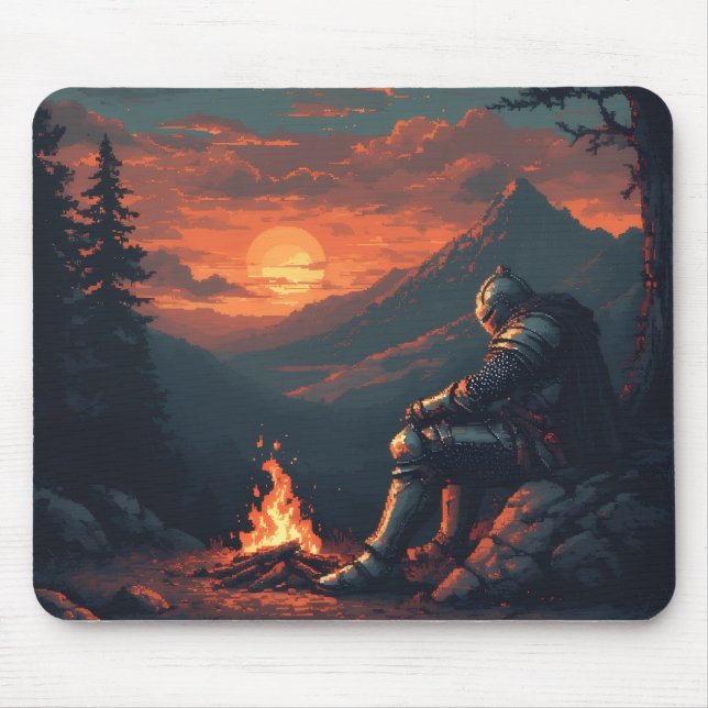 Mousepad O Descanso de Cavaleiro pelo Fogo - Epic Fantasy M (Frente)