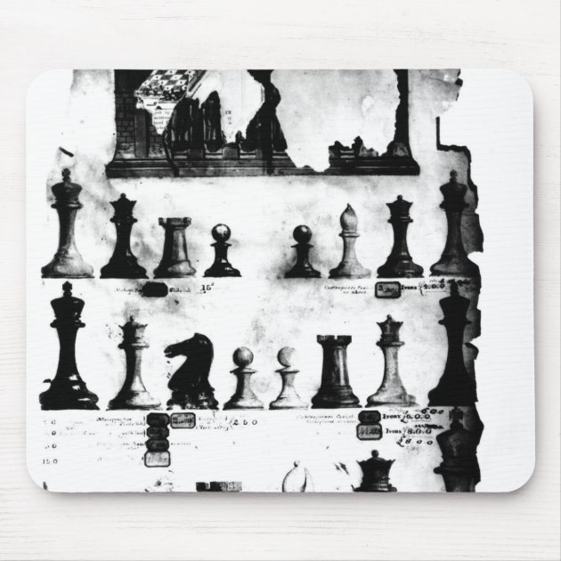 Mousepad O desenho da patente das peças do jogo de xadrez