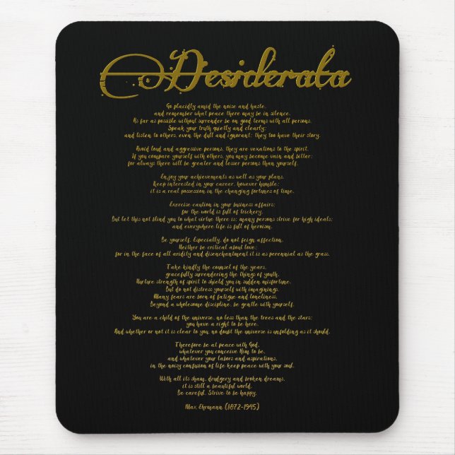 Mousepad O Desiderata "Coisas Desejadas" (Frente)