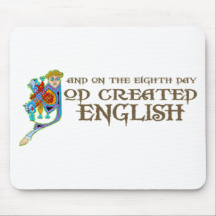 Mousepad O deus criou o inglês