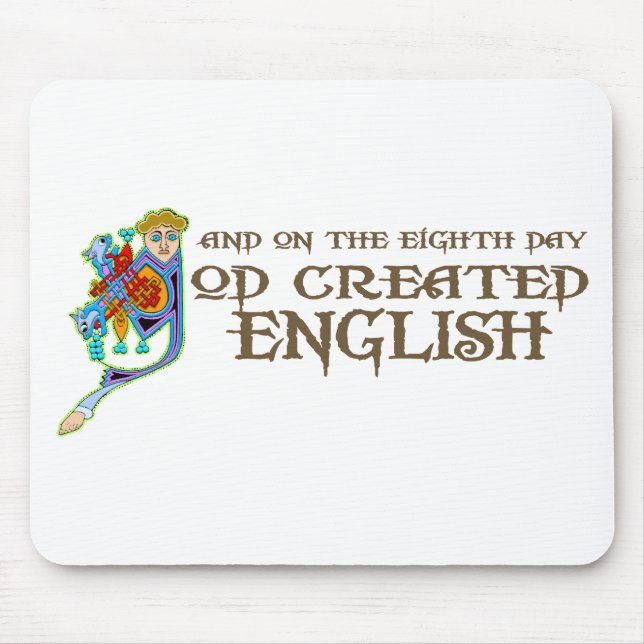 Mousepad O deus criou o inglês (Frente)