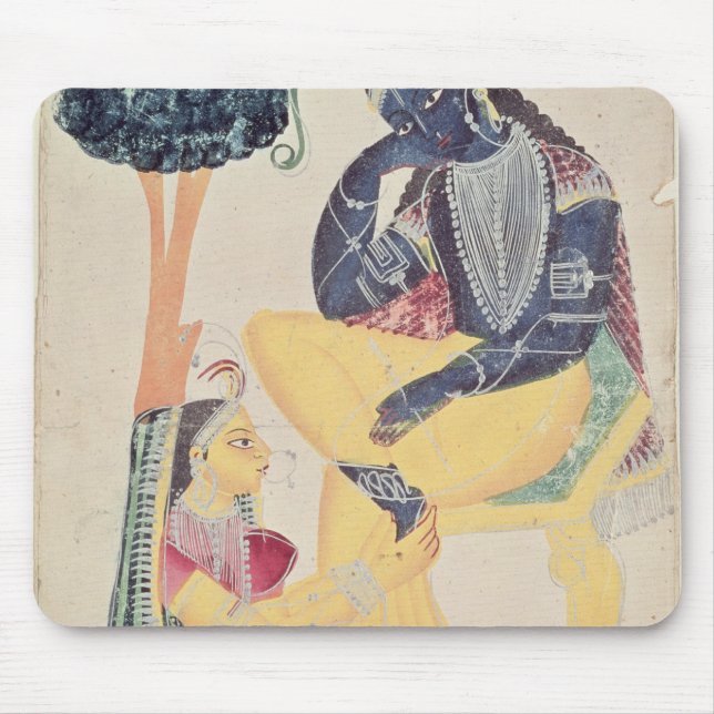 Mousepad O deus Krishna com seu amor mortal, Radha (Frente)