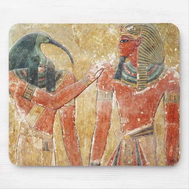 Mousepad O deus Thoth com Seti I no túmulo de Seti (Frente)