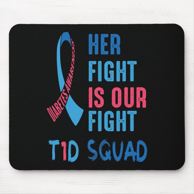Mousepad O Dia de Conscientização sobre Diabetes T1d É Noss (Frente)