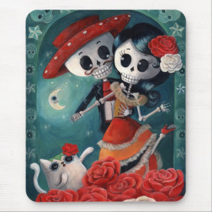 Mousepad O dia dos amantes de esqueleto inoperantes