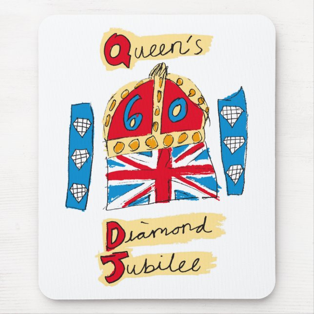 Mousepad O Diamond Jubilee Emblem da Rainha (Frente)