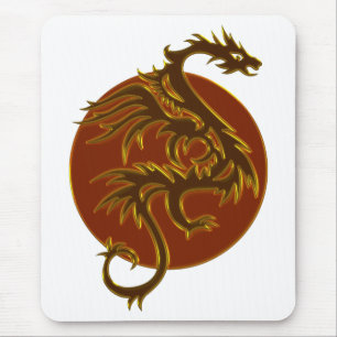 Mousepad O dragão dourado Sun faz seu próprio fundo