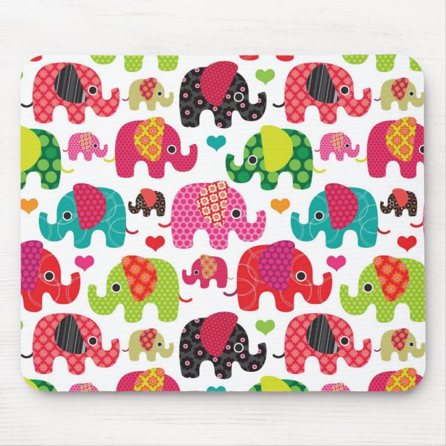 Mousepad o elefante retro caçoa o papel de parede do teste (Frente)