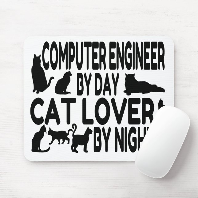 Mousepad O Engenheiro De Computador Adora Gatos (Com mouse)