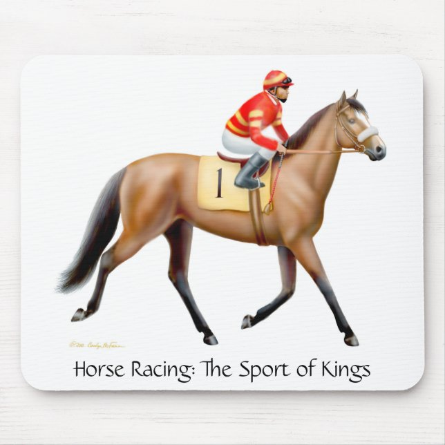 Mousepad O esporte dos reis Cavalo de corrida Rato Esteira (Frente)