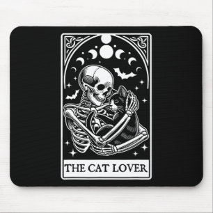 Mousepad O Esqueleto Do Cartão Tarot Do Gato E O Cat Tarot 
