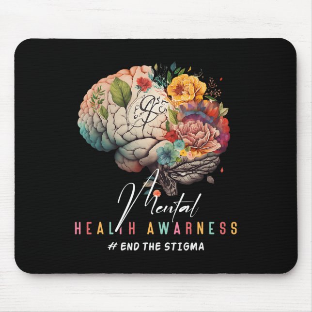 Mousepad O Estigma Problemas de Saúde Mental Sensibilização (Frente)