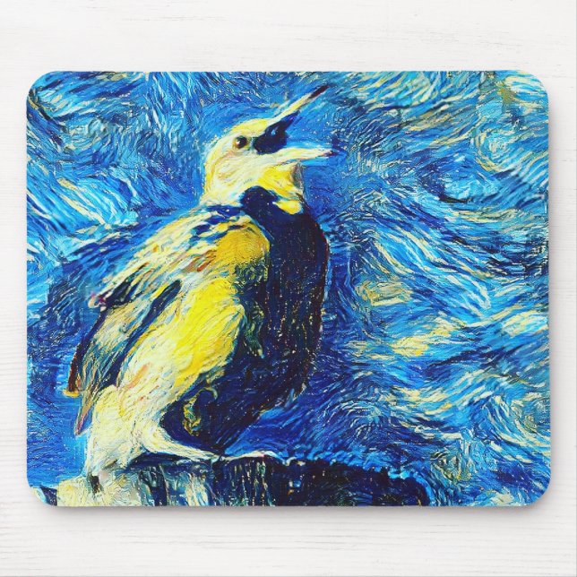 Mousepad O estilo VanGogh do Pássaro Solitário (Frente)