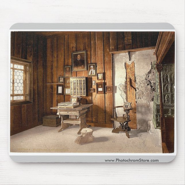 Mousepad O estudo de Luther, Wartburg, Thuringia, magni de (Frente)