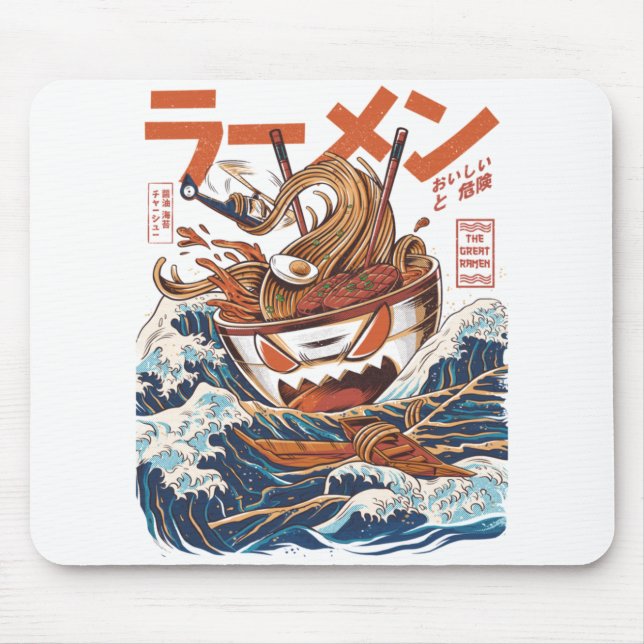 Mousepad O Excelente Ramen de Kanagawa (Frente)