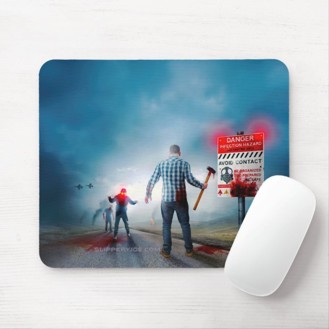 Mousepad O feliz Dia das Bruxas de SlipperyJoe brilha zumbi (Com mouse)
