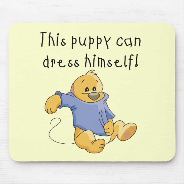 Mousepad O filhote de cachorro veste acima o camiseta e os (Frente)