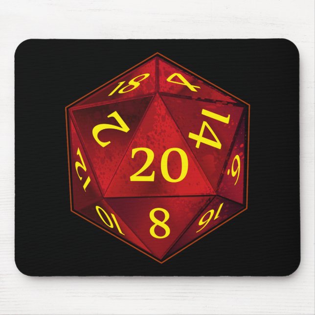 Mousepad O FOGO dos carmesins e do ouro do D&D d20 morre (Frente)