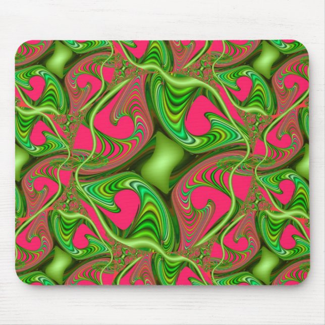 Mousepad O Fractal Gnarl o rosa e o limão (Frente)