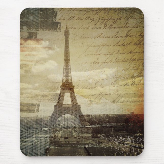 Mousepad o francês scripts a torre Eiffel moderna de Paris (Frente)