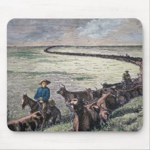 Mousepad O gado de Longhorn conduz de Texas a Abilene,