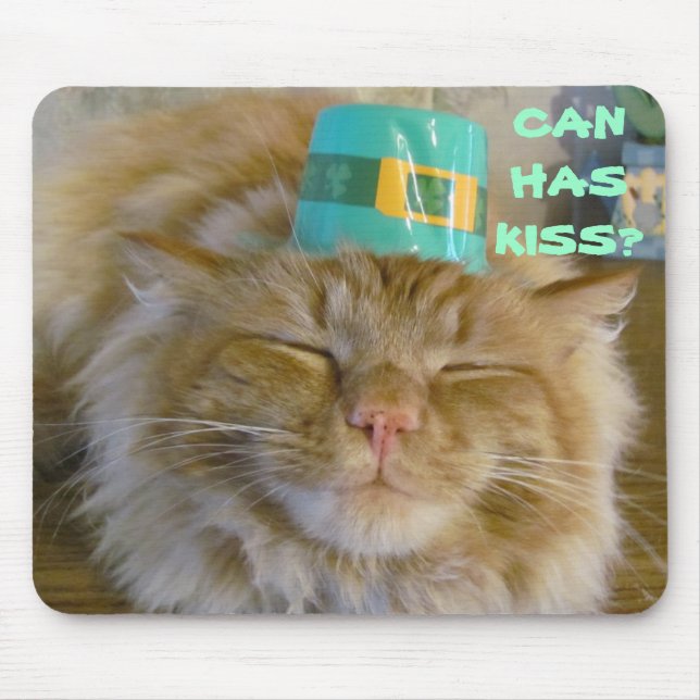 Mousepad O gatinho irlandês quer o beijo (Frente)