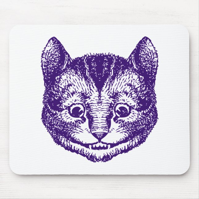 Mousepad O gato de Cheshire cobriu o roxo (Frente)