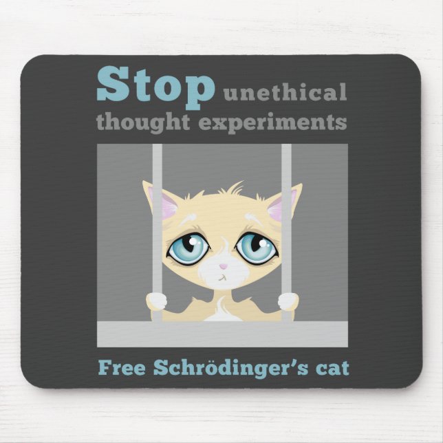 Mousepad O gato de Schrodinger livre (Frente)