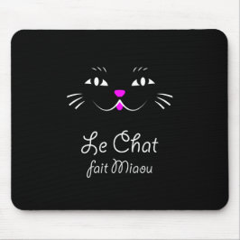 Mousepad O gato diz o Meow! Gato francês engraçado do