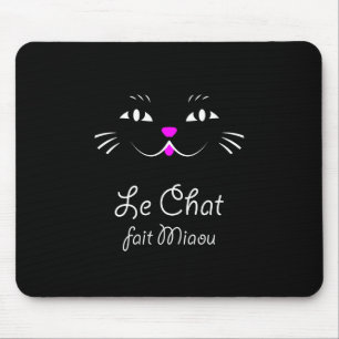 Mousepad O gato diz o Meow! Gato francês engraçado do
