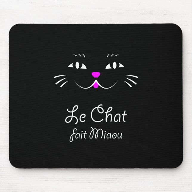 Mousepad O gato diz o Meow!  Gato francês engraçado do (Frente)