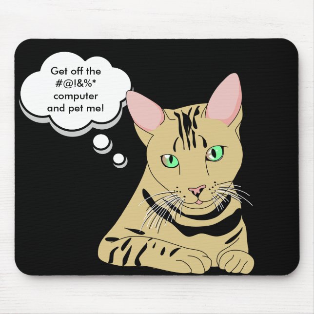 Mousepad O gato graceja tapete do rato do humor (Frente)