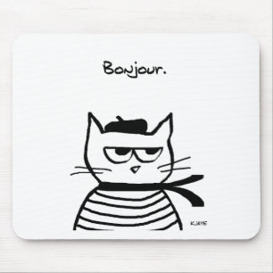Mousepad O gato irritado é tão muito francês