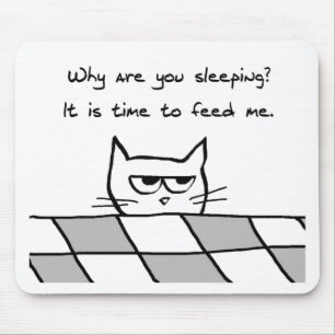 Mousepad O gato irritado quê-lo fora da cama