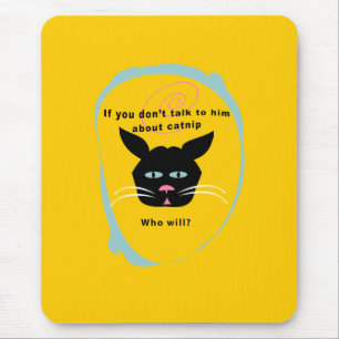 Mousepad o gato na catnip-conversa engraçada personaliza