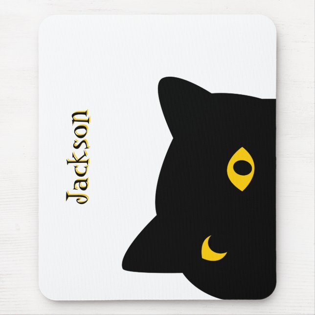 Mousepad O gato negro te observando com olhos Ouros persona (Frente)