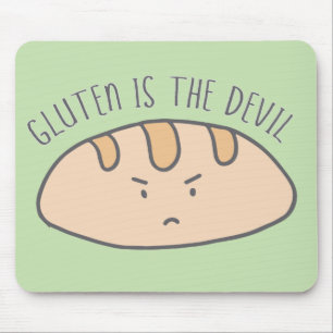 Mousepad O glúten engraçado é o diabo sem glúten