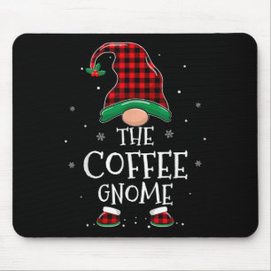 Mousepad O Gnome do Café Natal Família Combinando Xadrez Cr