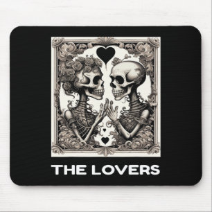 Mousepad O Gótico do esqueleto da placa de tarot dos amante