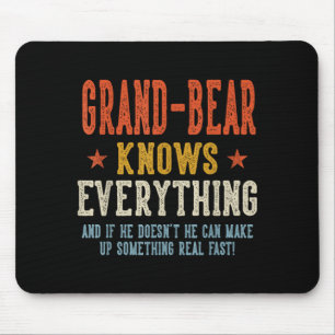 Mousepad O grand-bear sabe tudo dia dos pais retrô