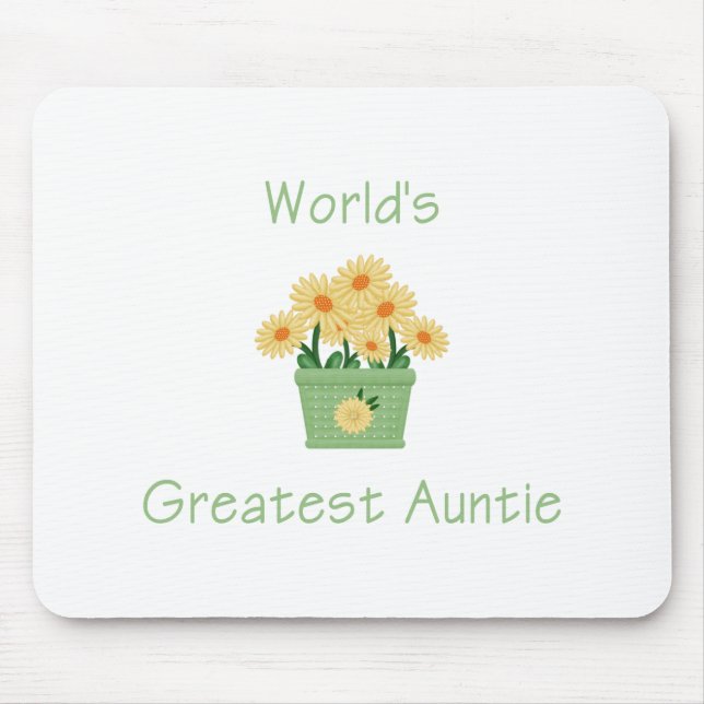 Mousepad O grande Auntie do mundo (flor) (Frente)