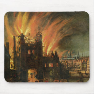 Mousepad O grande fogo de Londres (em setembro de 1666) com