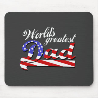 Mousepad O grande pai dos mundos com bandeira americana -